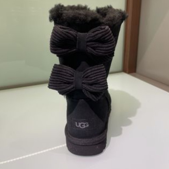 UGG | Bailey Corduroy Bow Boots Black Size 6 NEW - Picture 12 of 16